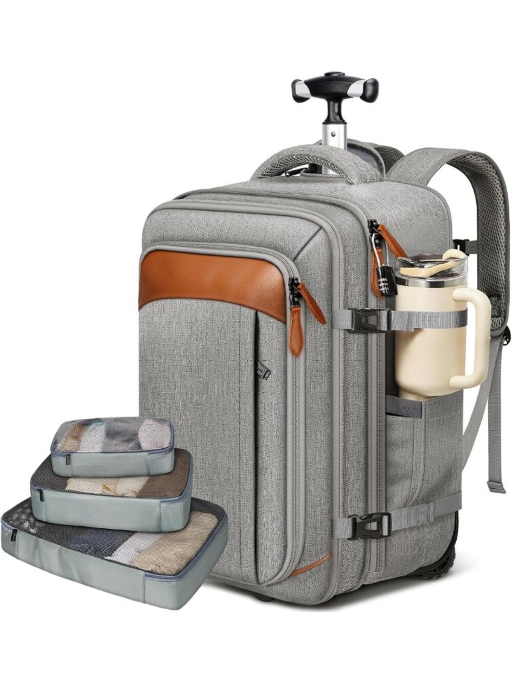 Airline Approved Travel Rolling Backpack with Wheels, Lightweight & Versatile